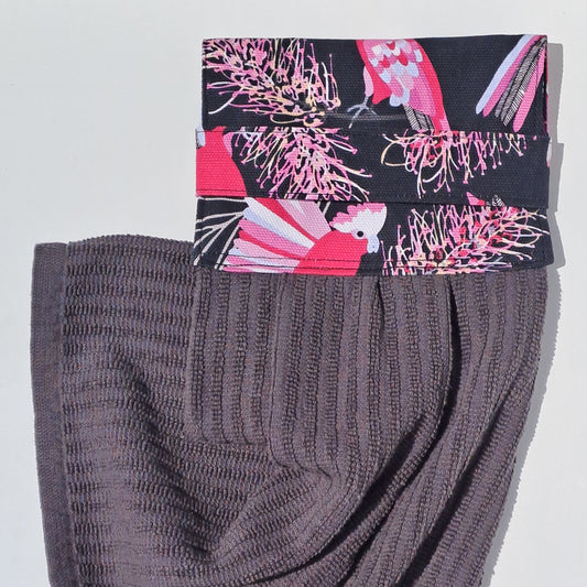 Tea Towel - Pink and Grey Galahs